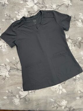 Insight Medcouture Scrub Top Gray Size Small Soft Stretch